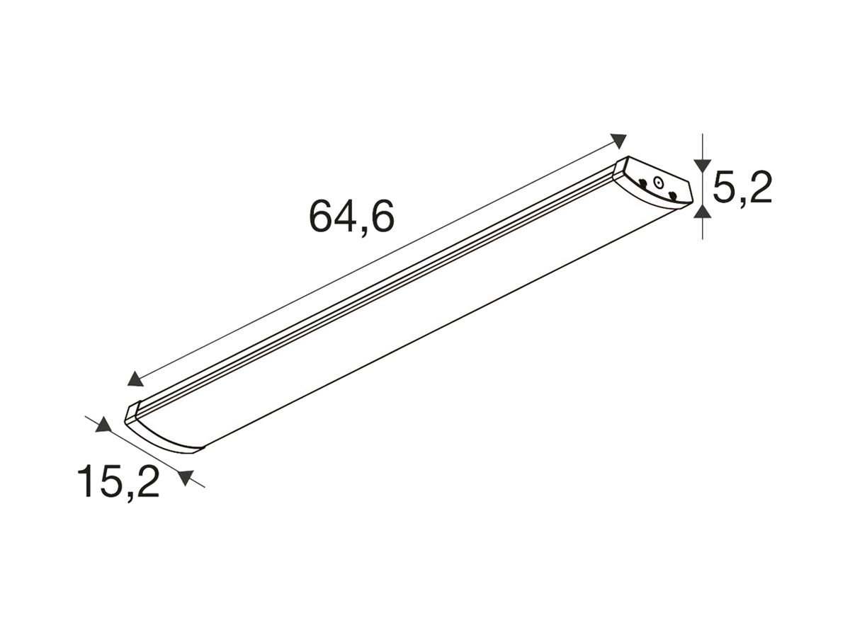 LED-Lichtleiste SLV BATTEN FLAT 12W 3000…5000K IP44 DALI 646mm weiss
