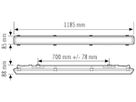 LED-Feuchtraumleuchte ESYLUX OLIVIA-2 33W 5000lm 4000K IP66 HF hellgrau