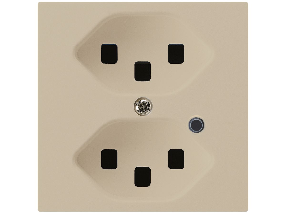 Steckdose Hager kallysto 2×T23 beleuchtet A beige