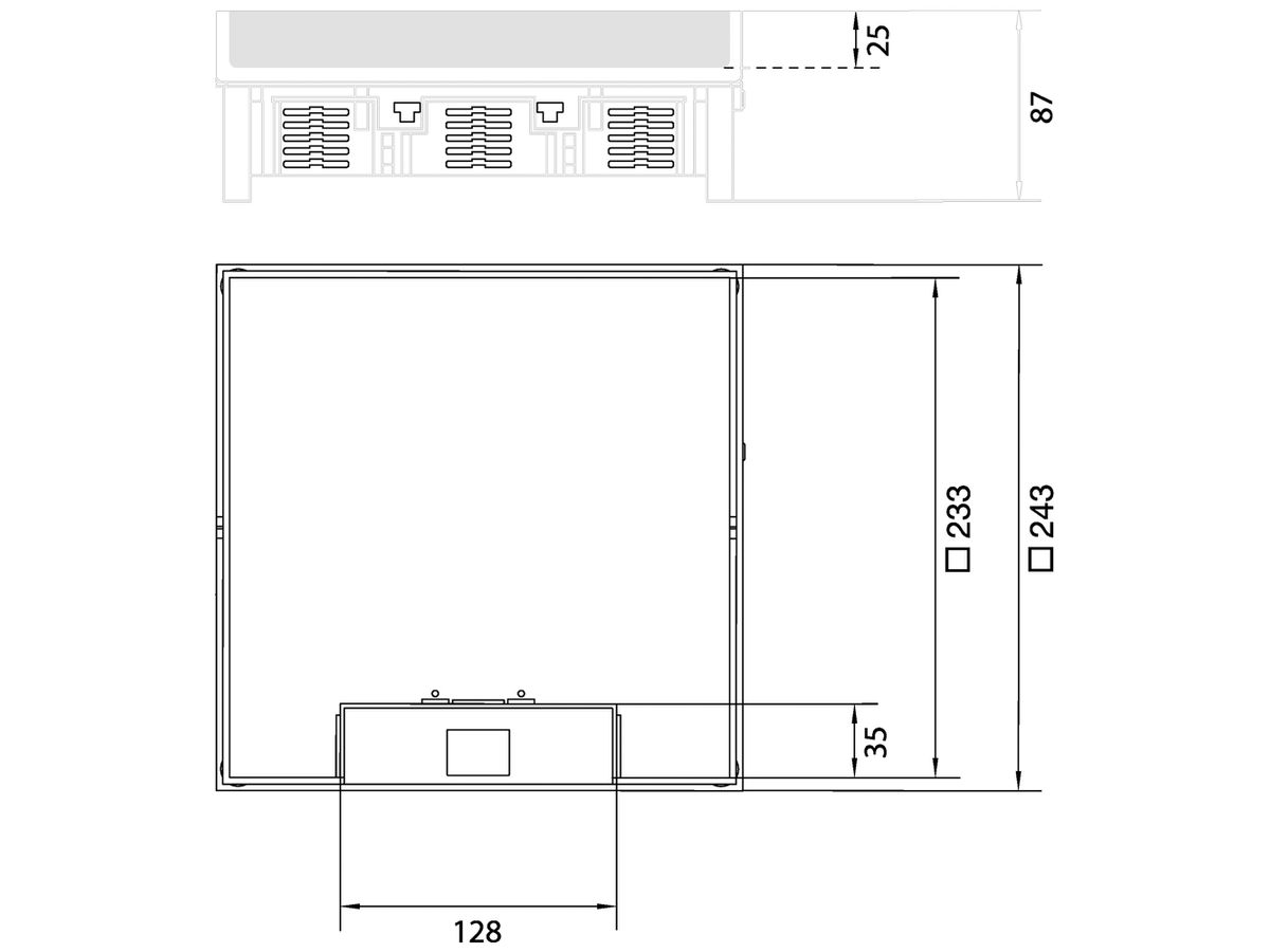 Messingkassette Hager Q12 LE 10 32×244mm Messing
