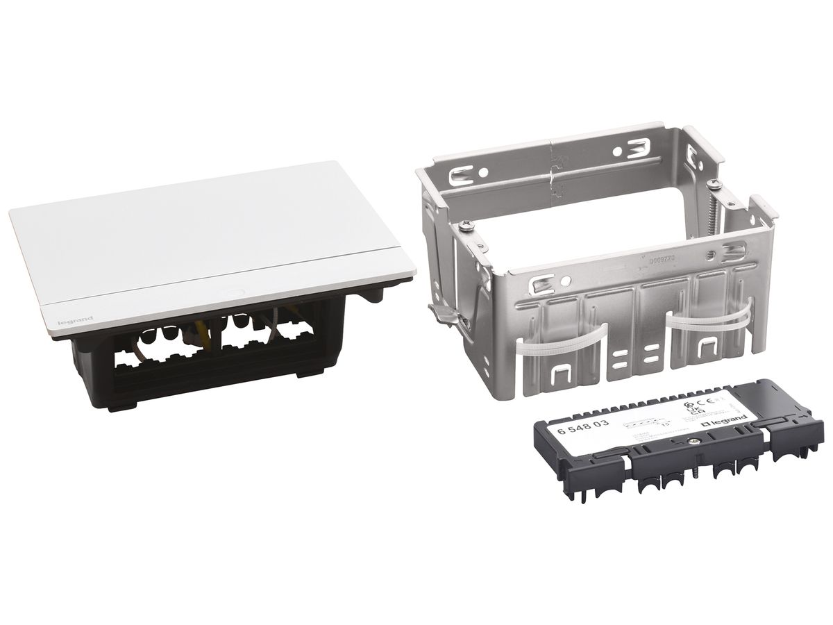Tischsteckdose POP-UP für 4 Module Mosaic alu