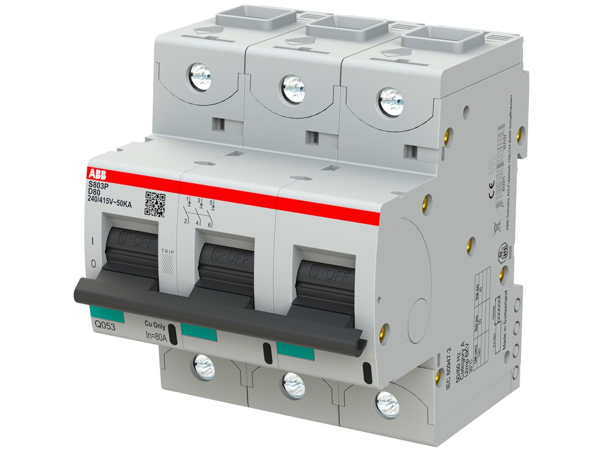 Leitungsschutzschalter ABB S803P-D80 3P 400V D-80A 50kA 4.5TE