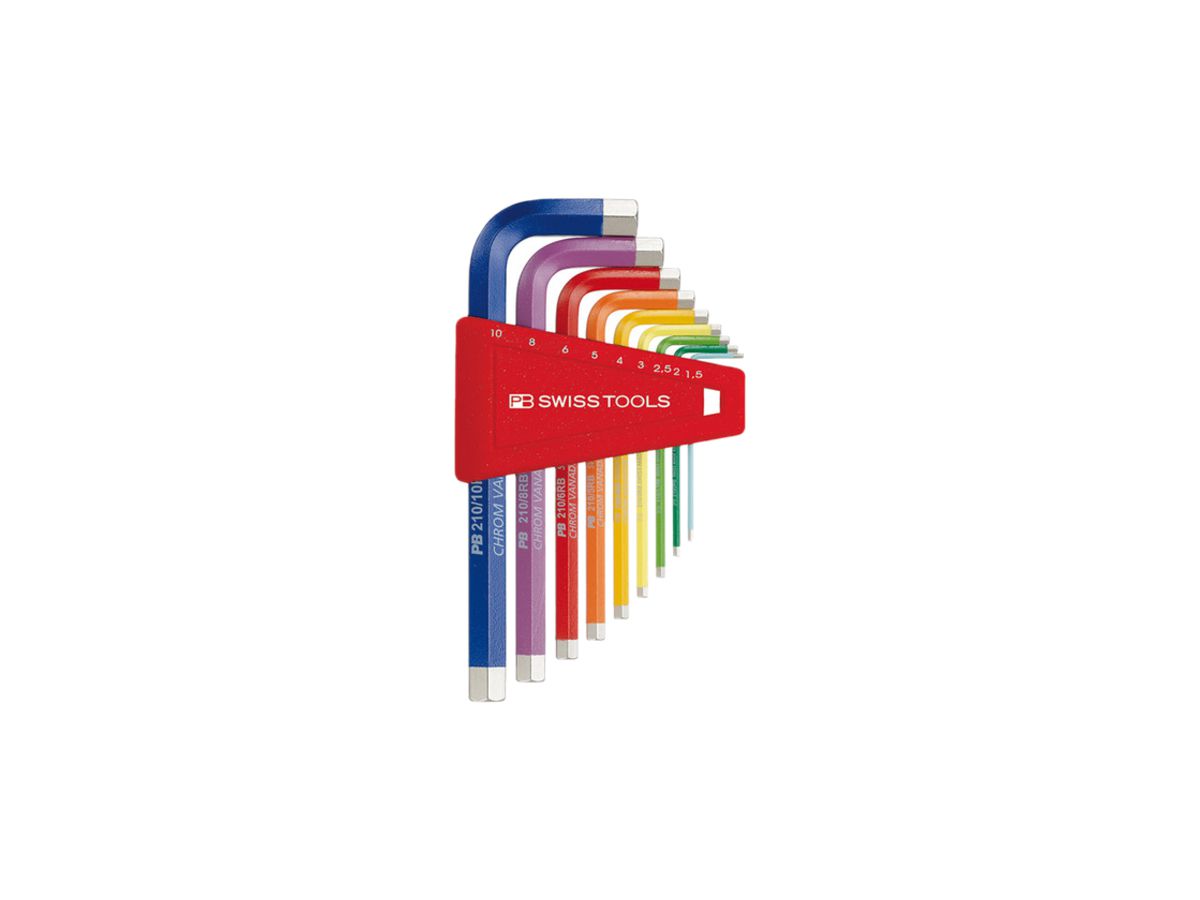 Stiftschlüssel-Satz PB 210 H-10 RB 1.5, 2, 2.5, 3, 4, 5, 6, 8, 10