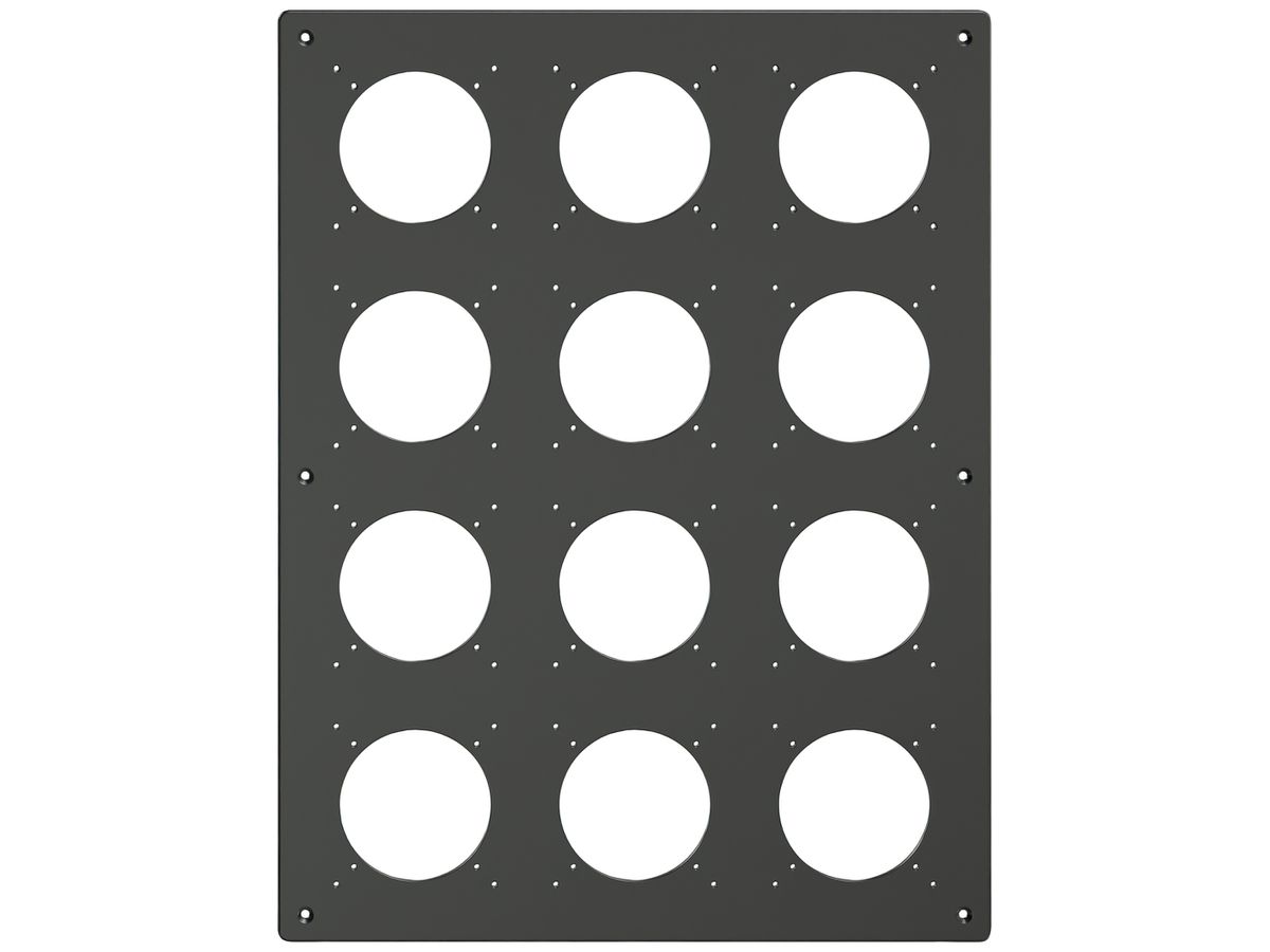 Montageplatte Feller NEVO SNAPFIX® 4×3 Ø69mm 325×425mm schwarz