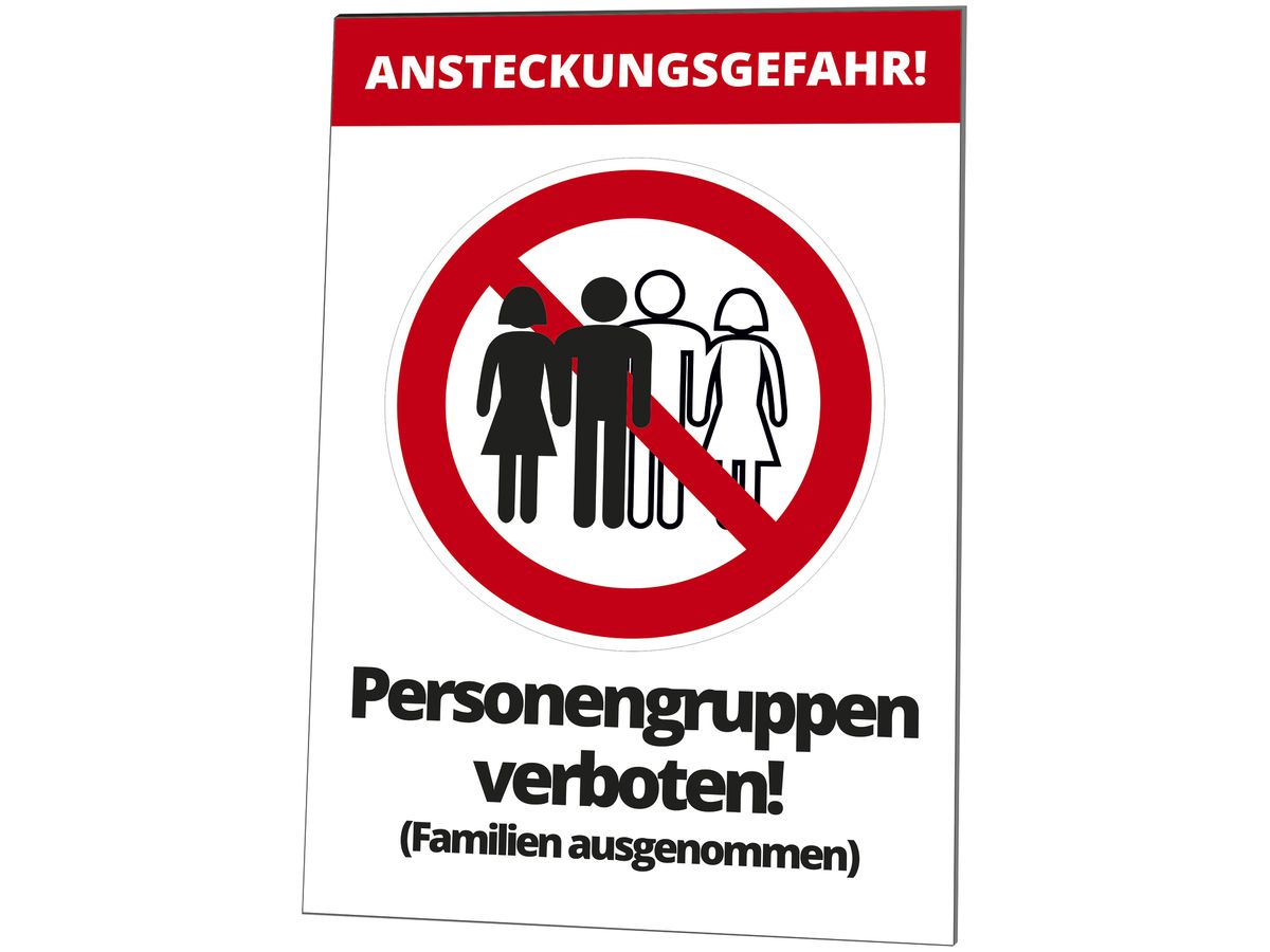 Warntafel CIMCO "Personengruppen verboten" 297×420mm
