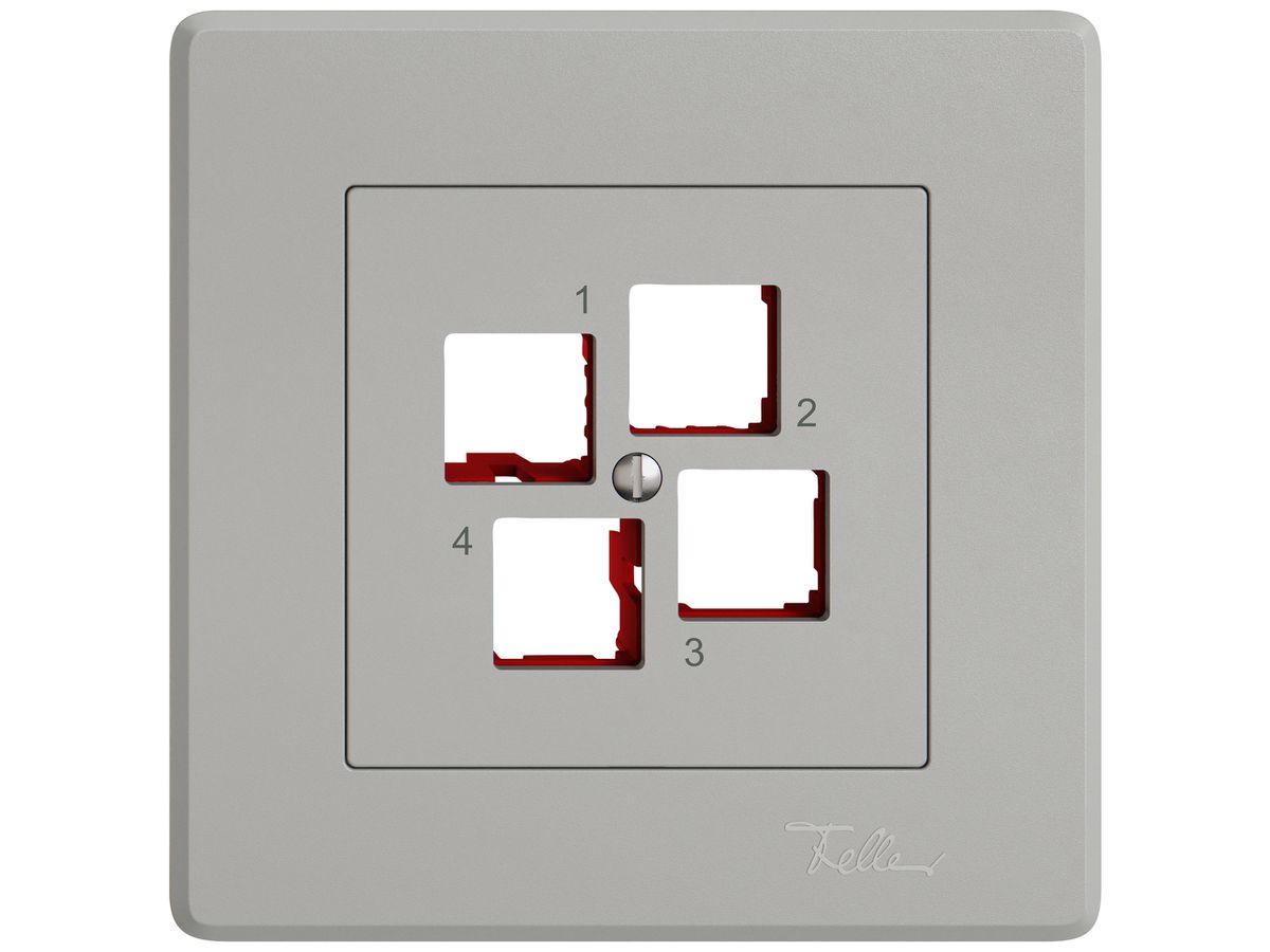 UP-Montageset EDIZIO.liv EASYNET S-One SNAPFIX® gerade 4×RJ45 hgu