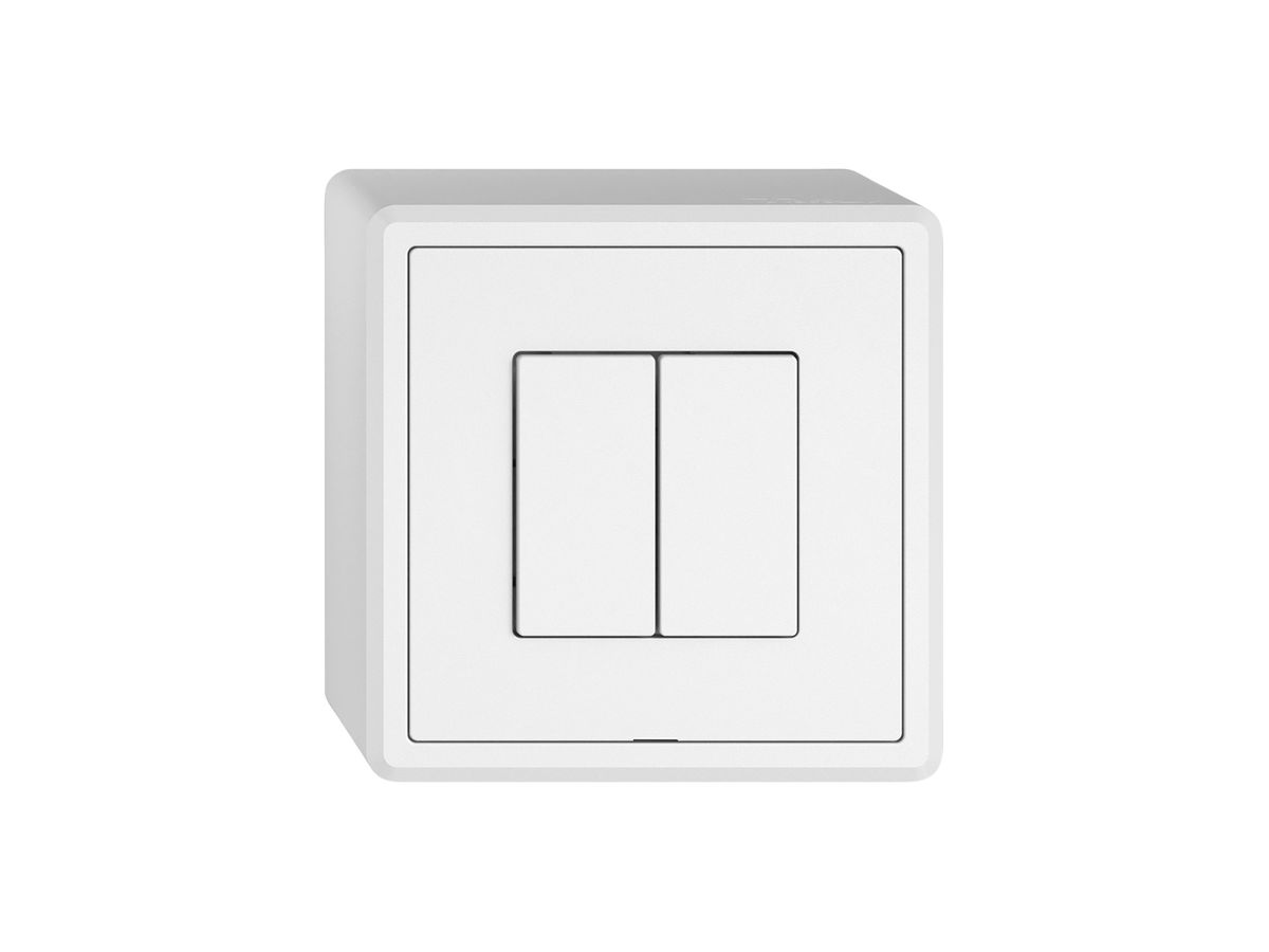 AP-Druckschalter EDIZIO.liv Wiser SNAPFIX® m.Nebenstelle 2T 2B weiss