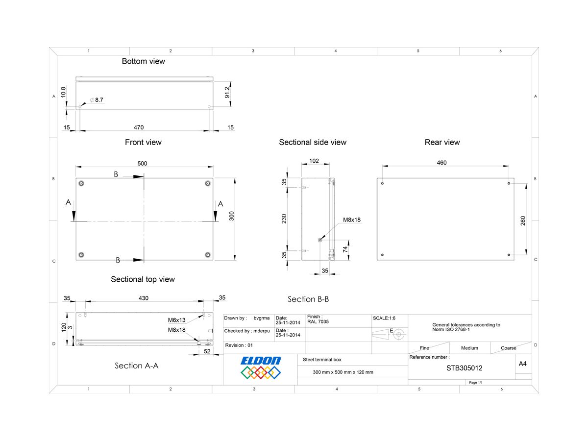 Klemmenkasten nVent HOFFMAN STB 500×300×120mm IP66 grau
