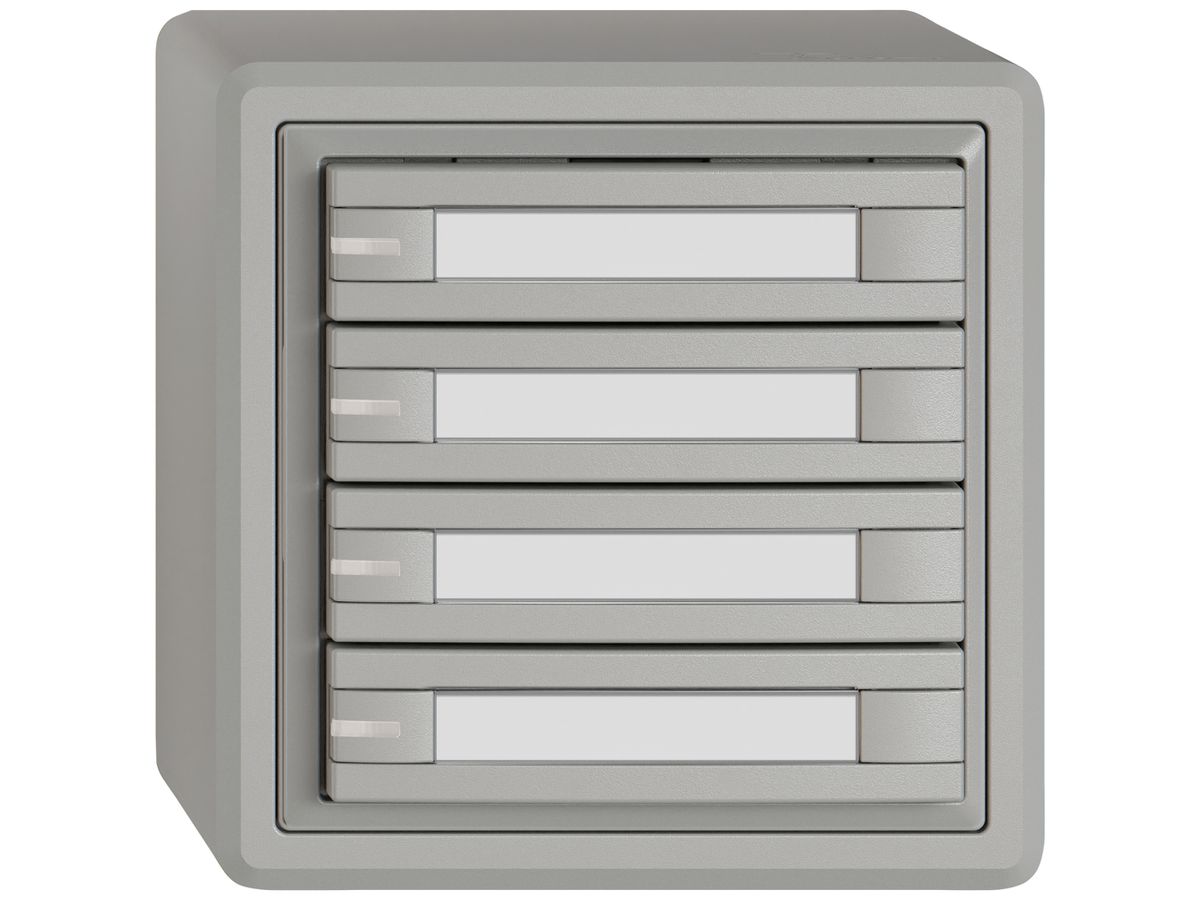 AP-KNX-Taster RGB EDIZIO.liv SNAPFIX® Temperaturfüh.RGB-LED Pap.4×T 2-Tbed.hgu