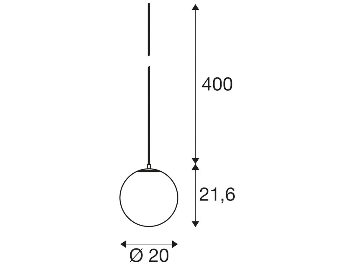 Pendelleuchte SLV SUN 20 E27 1×40W Ø200mm Gold