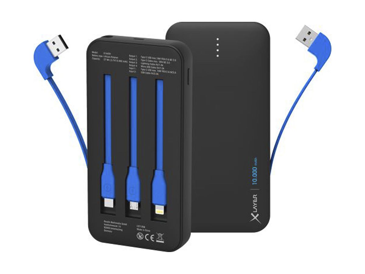 Powerbank XLayer PLUS All-in-One PD 10000mAh PD 18W 153×76×22mm 260g