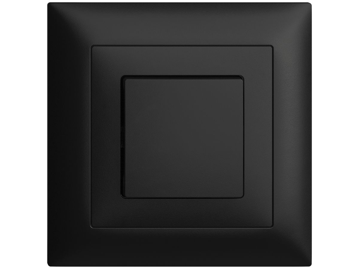 UP-Frontset EDIZIOdue schwarz 88×88mm mit Seitenlinse