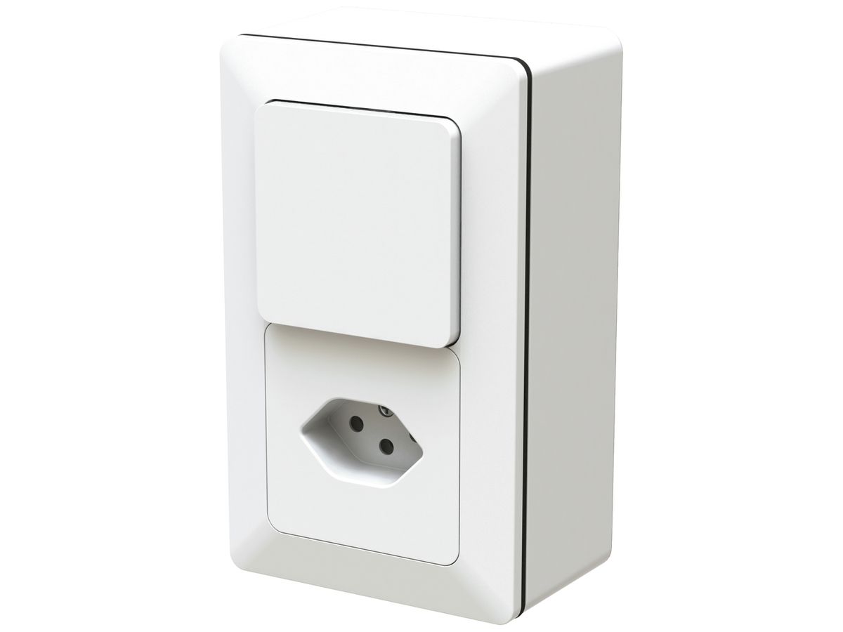 AP-Druckschalter MH priamos, Schema 3 / Typ 13, Gr.2×1, weiss