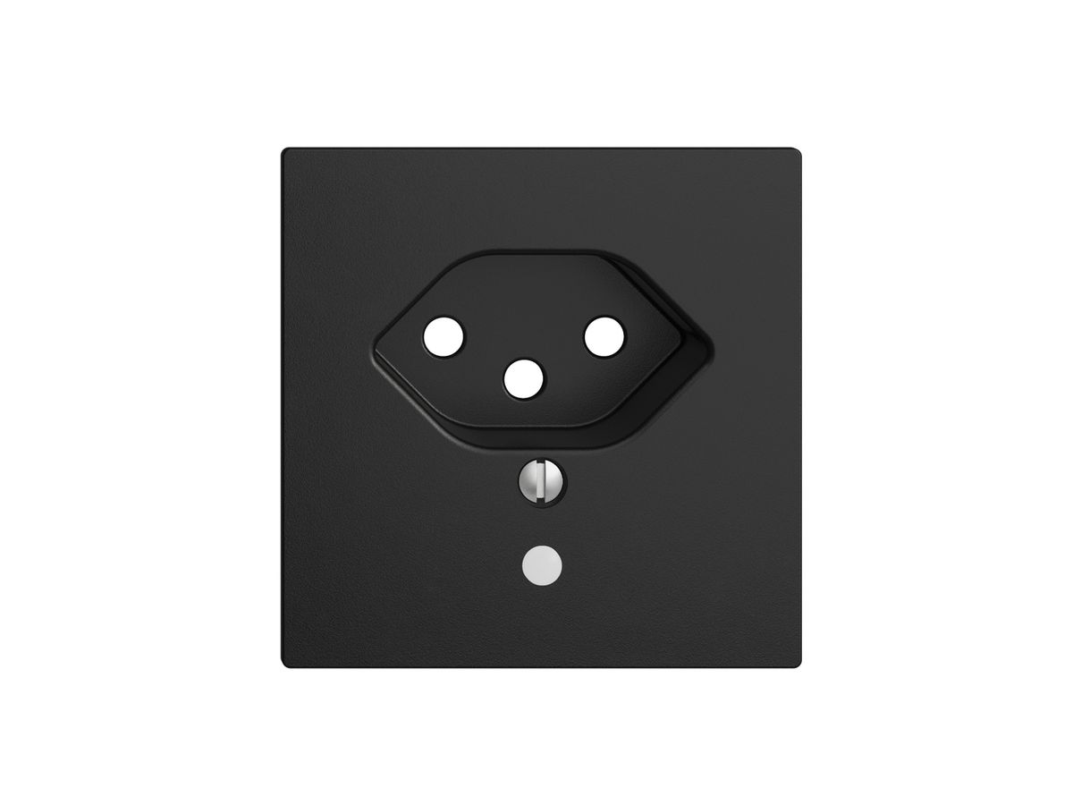 Frontplatte EDIZIOdue T13 schwarz 60×60mm mit Linse