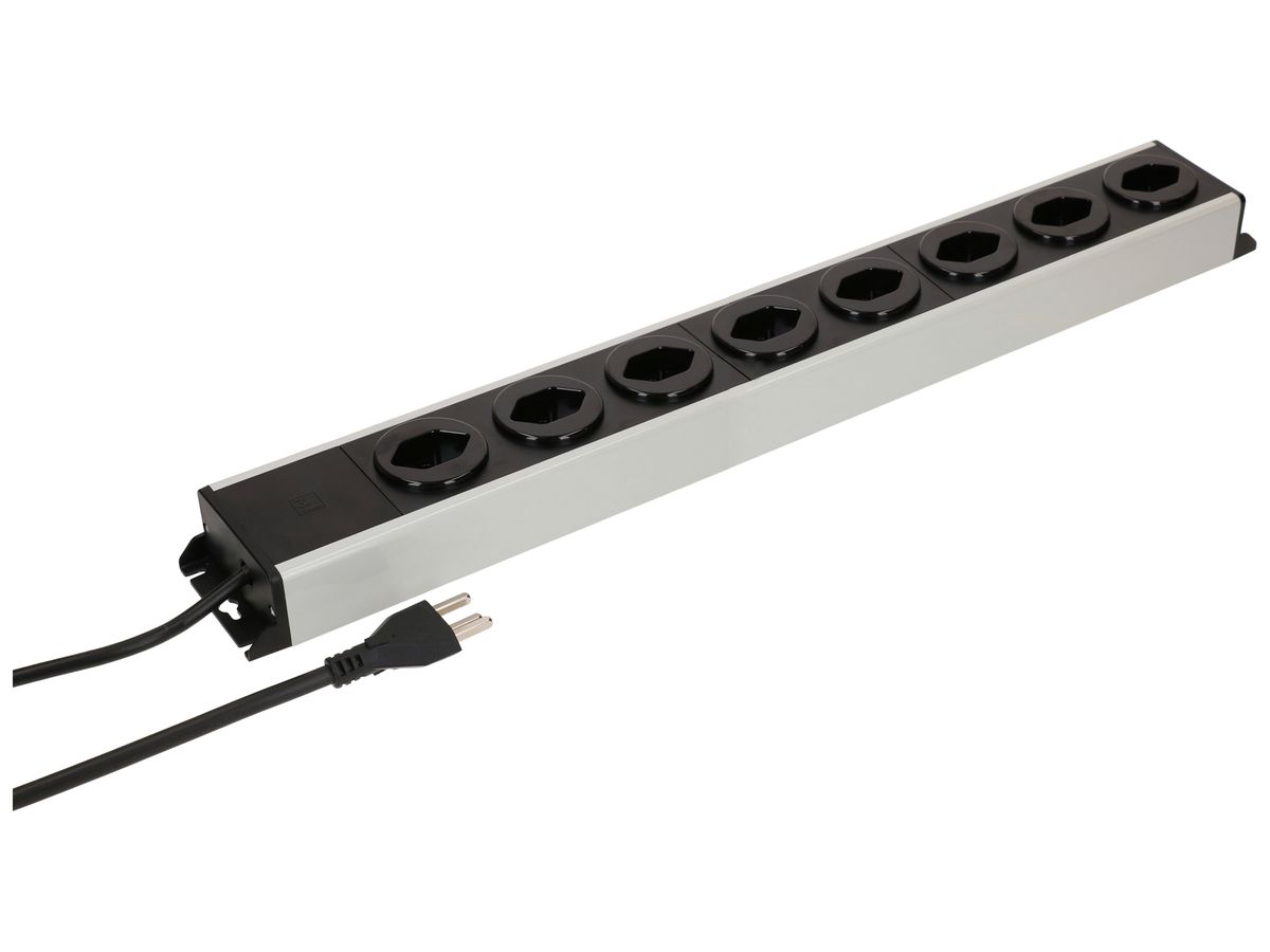 Steckdosenleiste MH POWER LINE 16A 8×T23 1.5m grau-schwarz