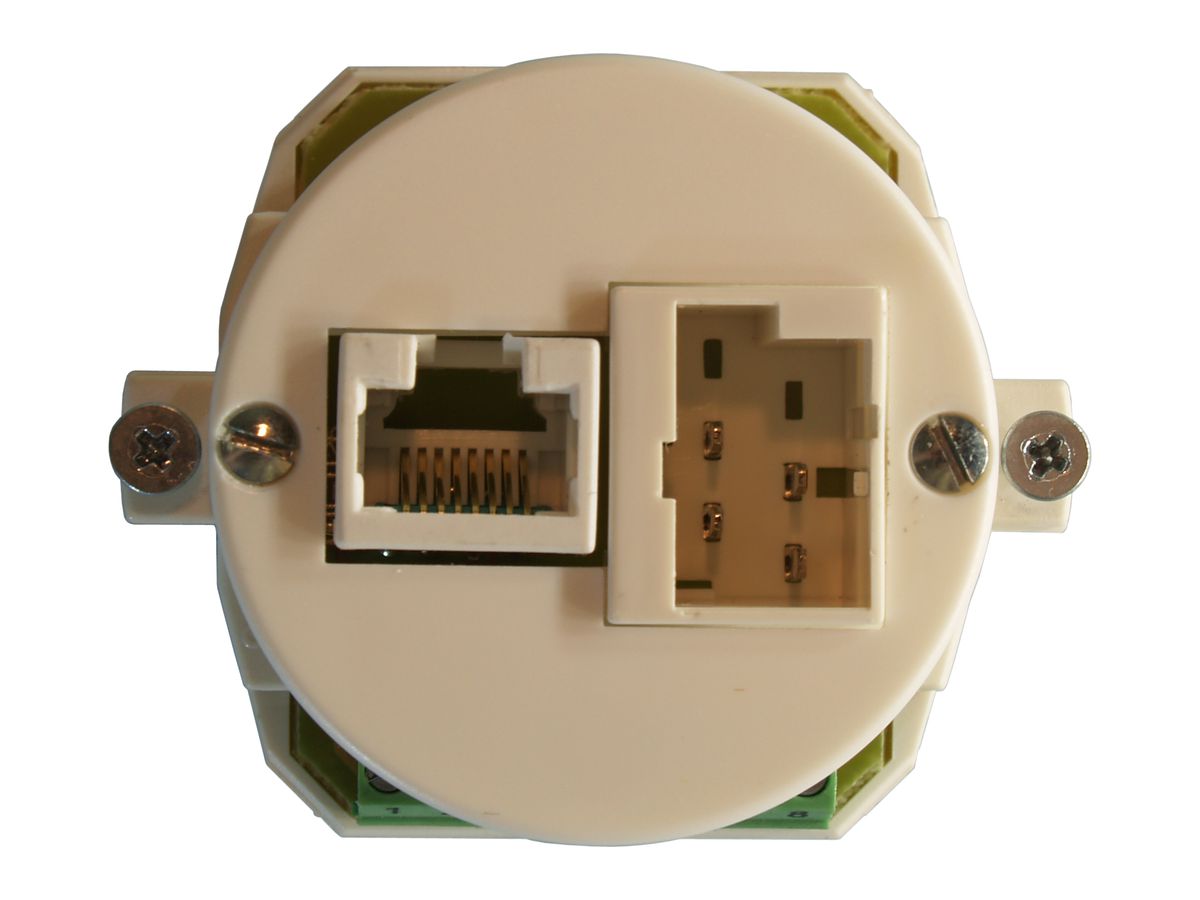UP-Anschlussdose P 1TT/1RJ45 weiss