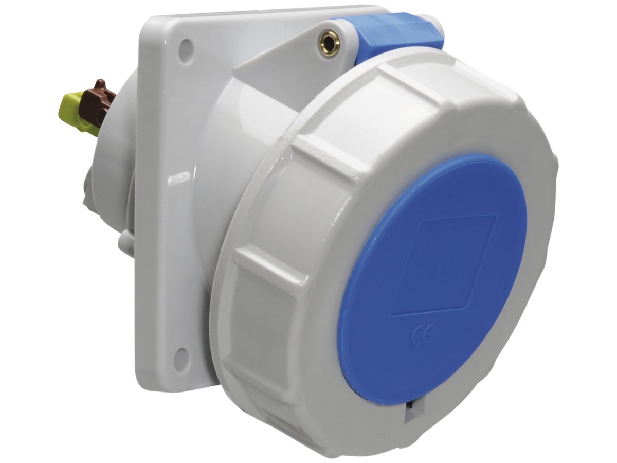 EB-Steckdose CEE Bals 3P 16A 230V 6h blau IP67 vernickelt QC schr.