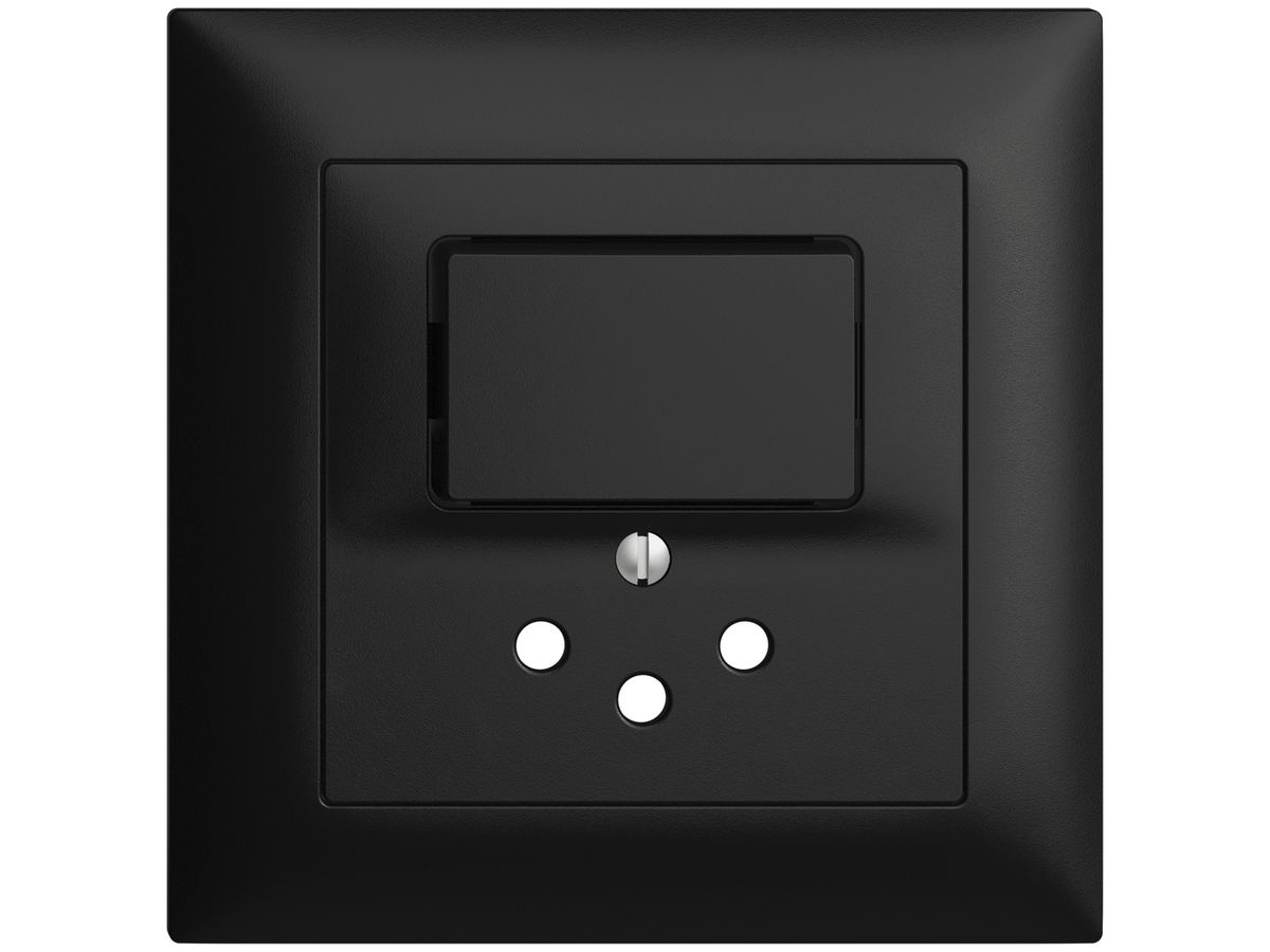UP-Frontset, EDIZIOdue schwarz 88×88mm für KK mit 1 Taste+T12