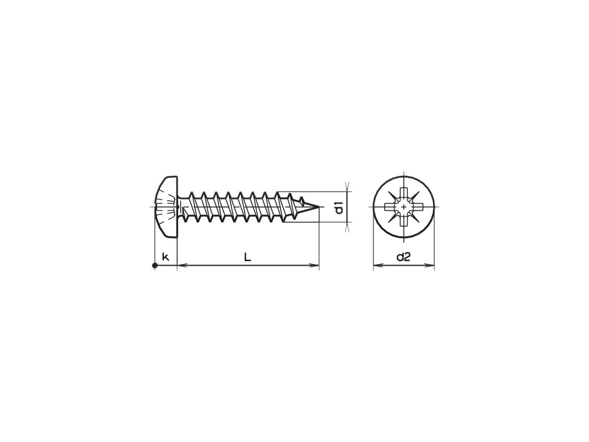 Rundkopf-Spanplattenschraube Pozidriv 4×25mm verzinkt