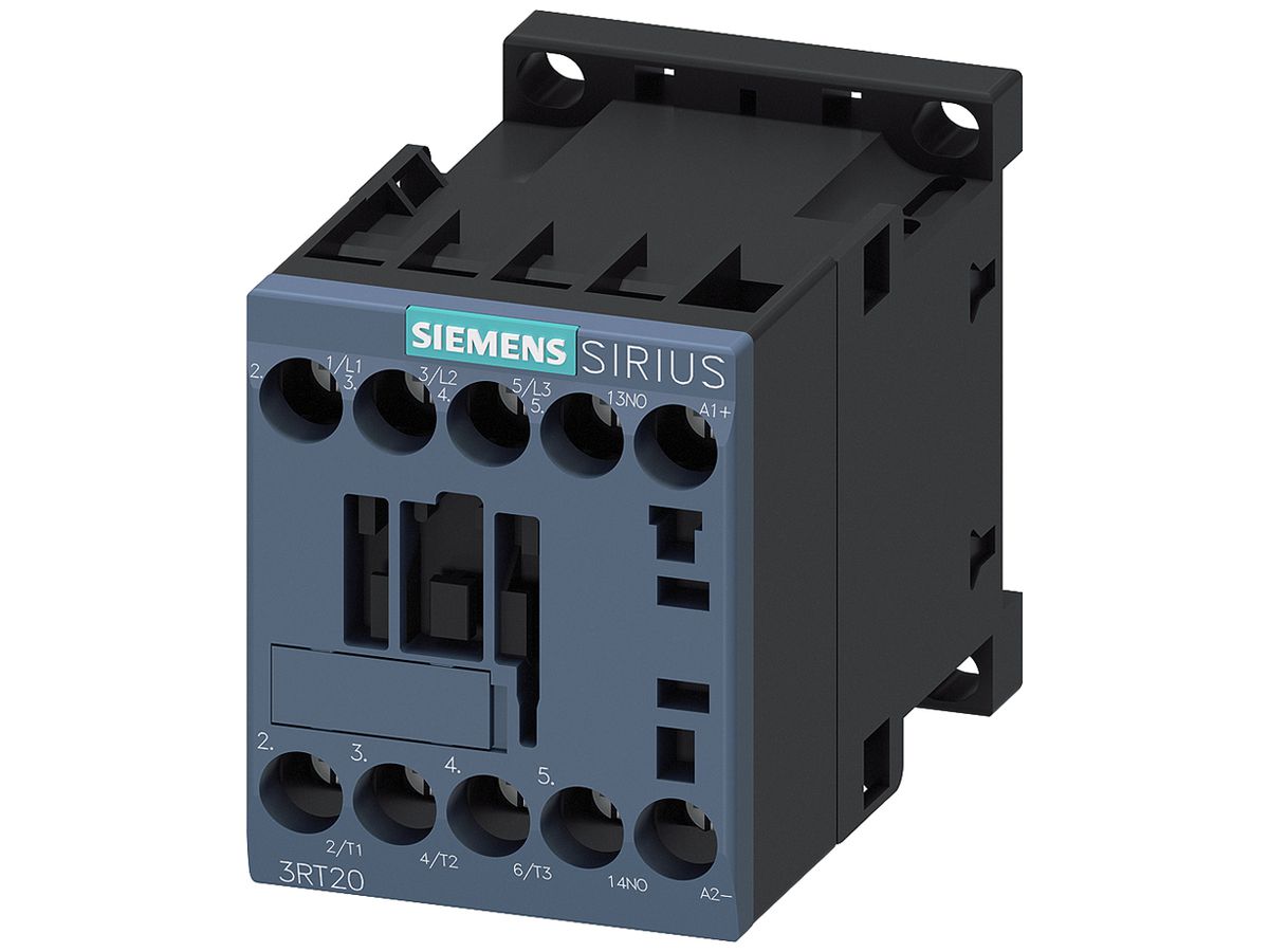 Leistungsschütz Siemens SIRIUS 3RT2 24VDC 3P 9A +1S+Diode Schraubklemmen