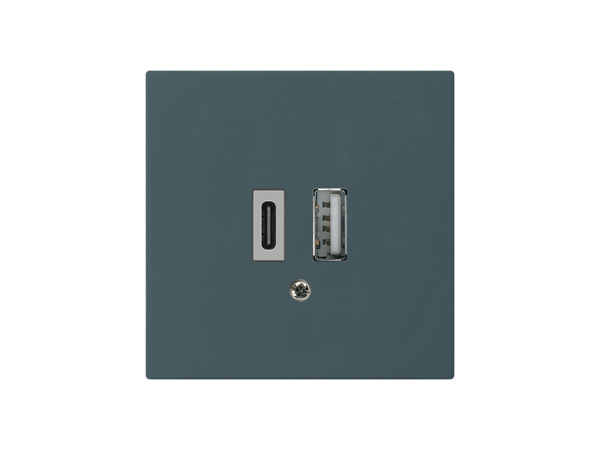 USB-Ladesteckdose kallysto 18W PD 1×Typ A 1×Typ C anthrazit