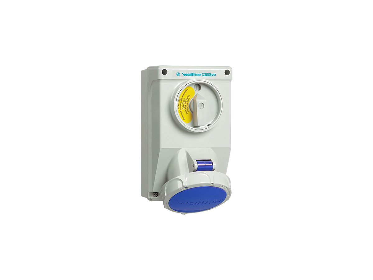 AP-Wandsteckdose CEEtyp 3L 32A IP67, 6h, Doppelverriegelung
