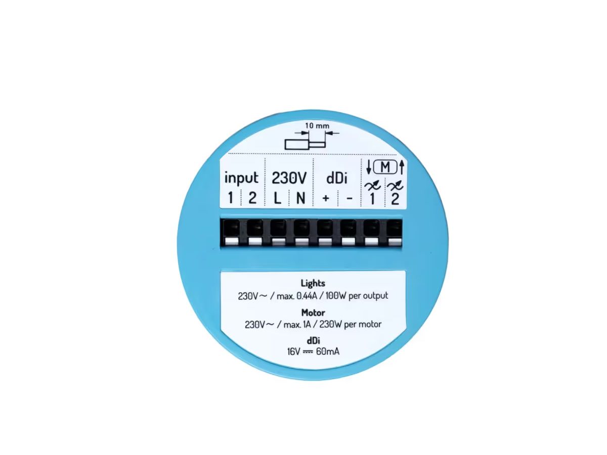 UP-Dingz dDi Base DALI Aktor 230VAC - Max.100W pro Ausgang, 2 Ausgänge