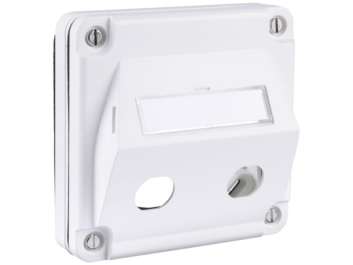 UP-Montageset R&M 2×HEC-QR schräg IP67 87×87mm weiss