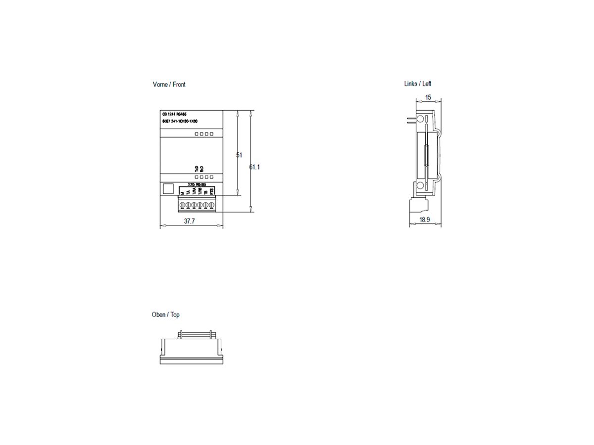 Kommunikationsmodul Siemens S7-1200 Modbus RS485, CB1241