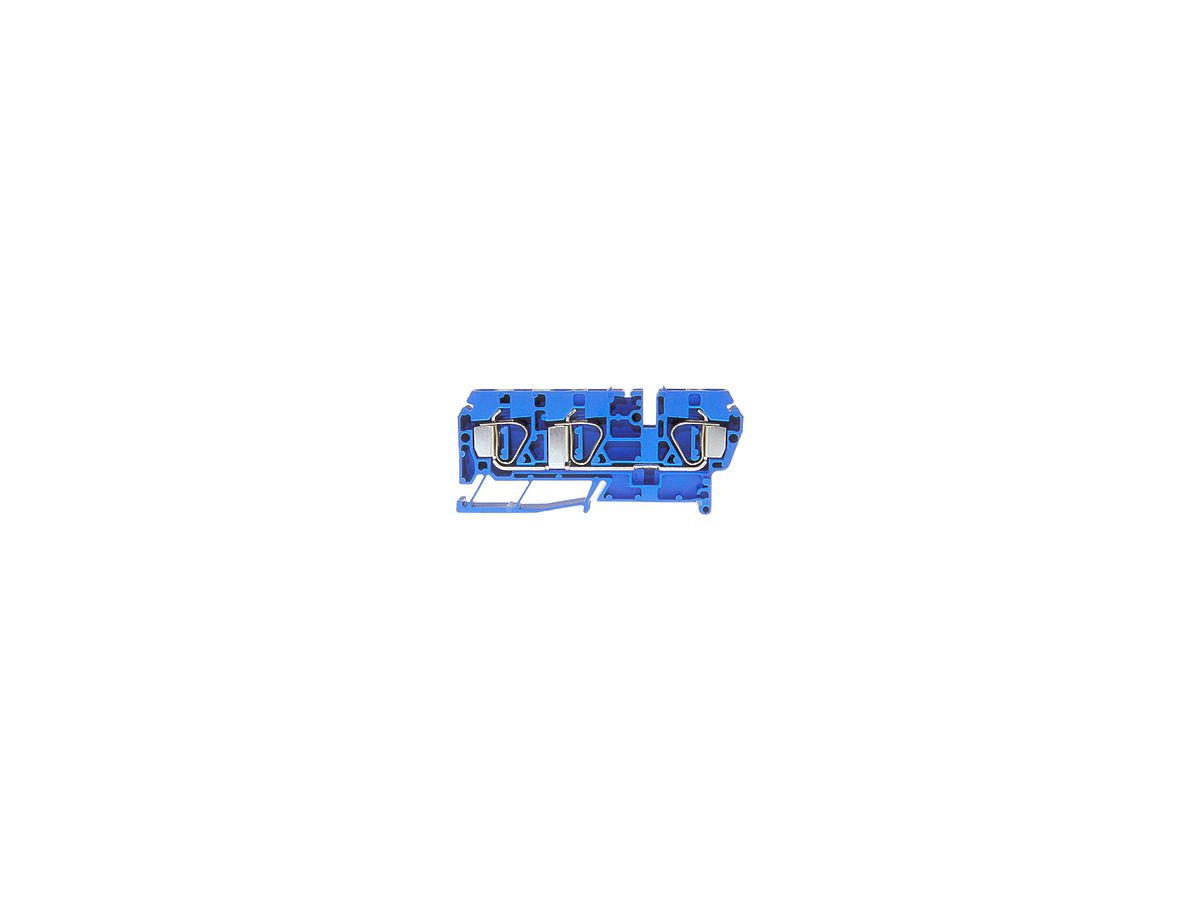 Durchgangs-Reihenklemme Woertz Ex 0.5…6mm² 50A 600V Federzugansch.3×1 TH35 blau