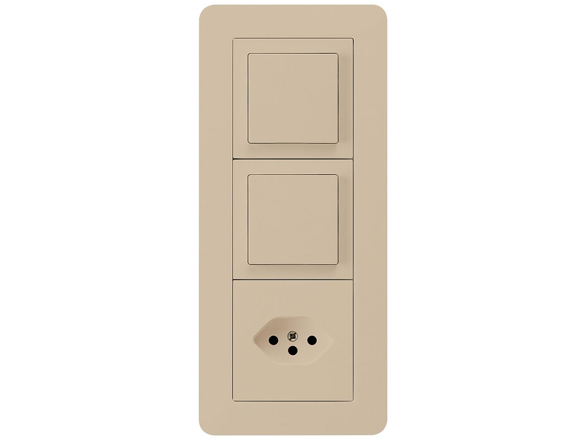 UP-Kombination kallysto.trend Gr.I-I-I vertikal 2×Schalter S3+Typ 13 beige