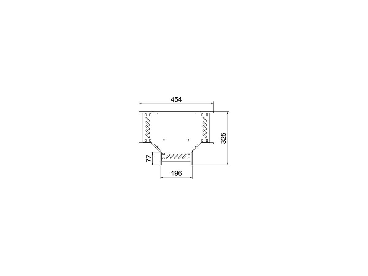 T-Stück BET RT 60×200mm Edelstahl A4 blank