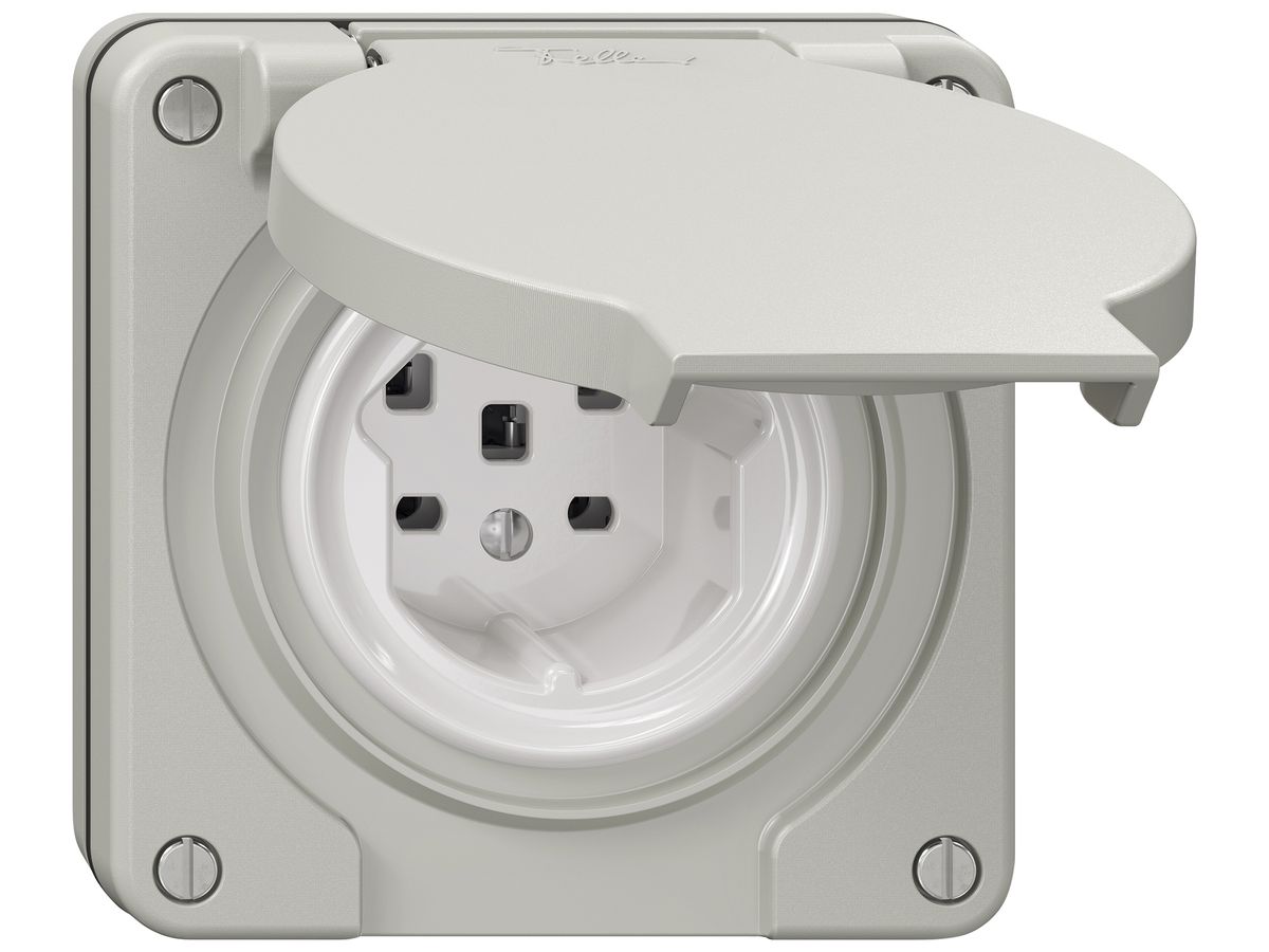 UP-Steckdose NEVO SNAPFIX® 1×T25 16A 440V 87×87×31mm IP21 lgu