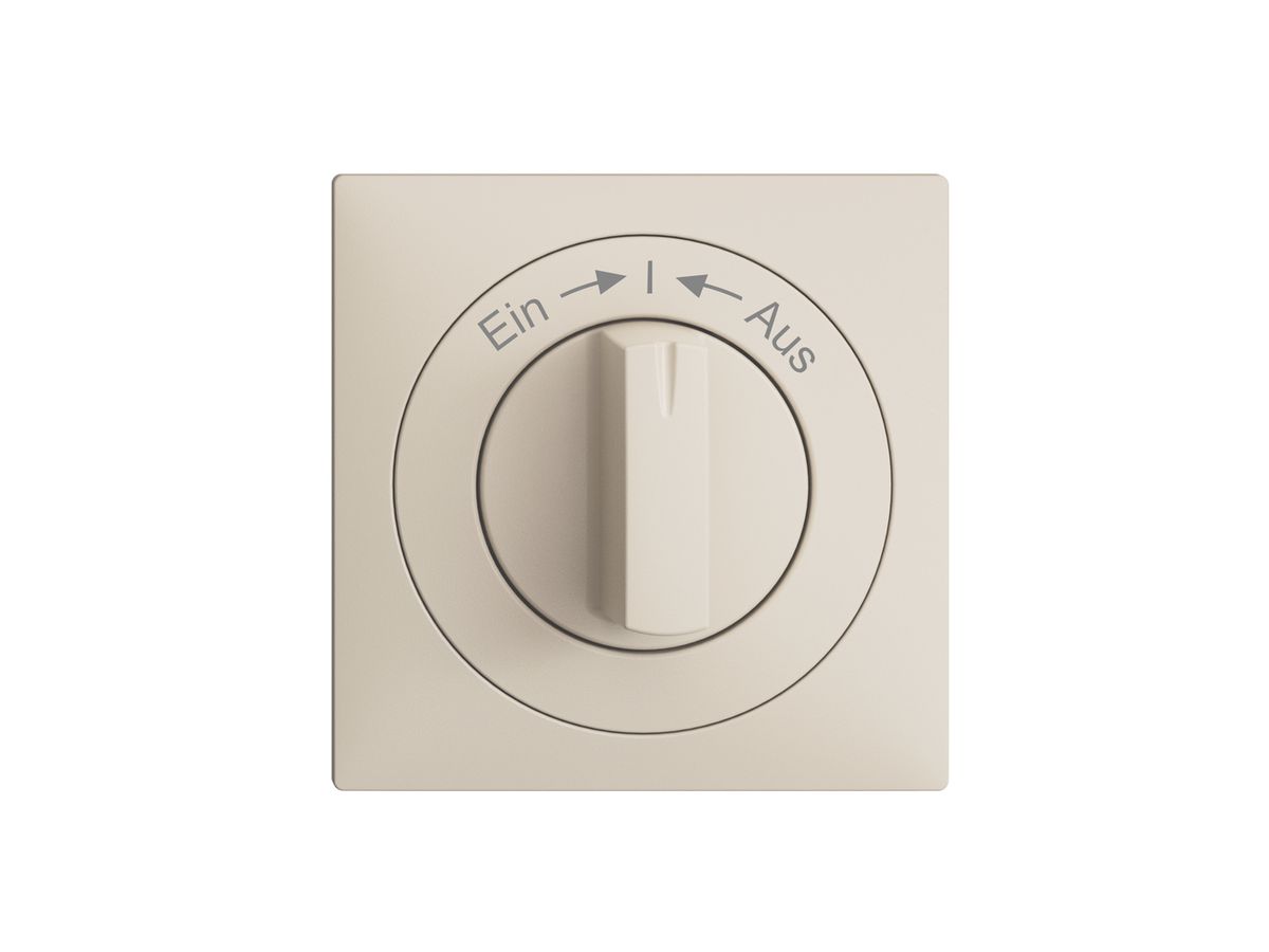 Frontset Ein->I<-Aus EDIZIOdue crema, 60×60mm für Drehschalter
