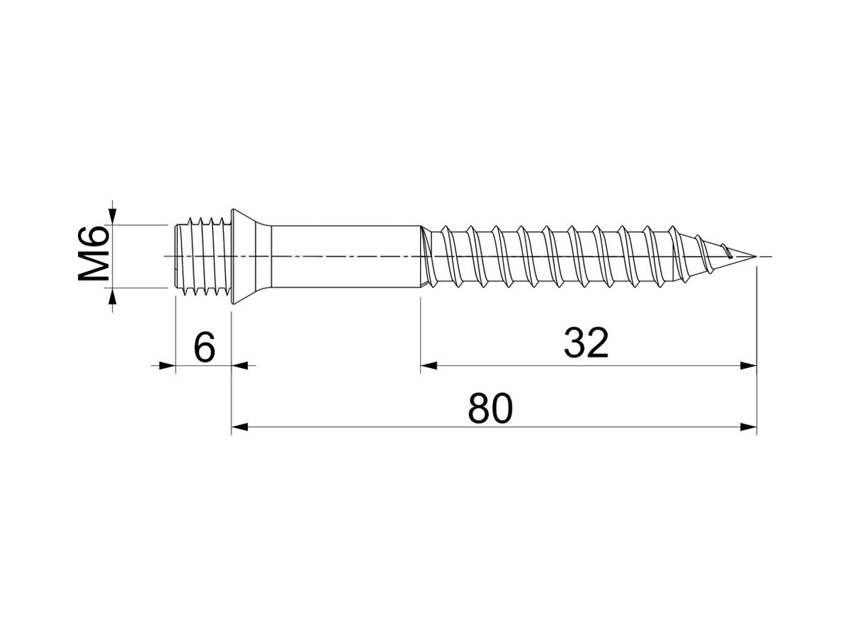 Stockschraube BET HST M6 80mm Stahl galvanisch/elektrolytisch verzinkt