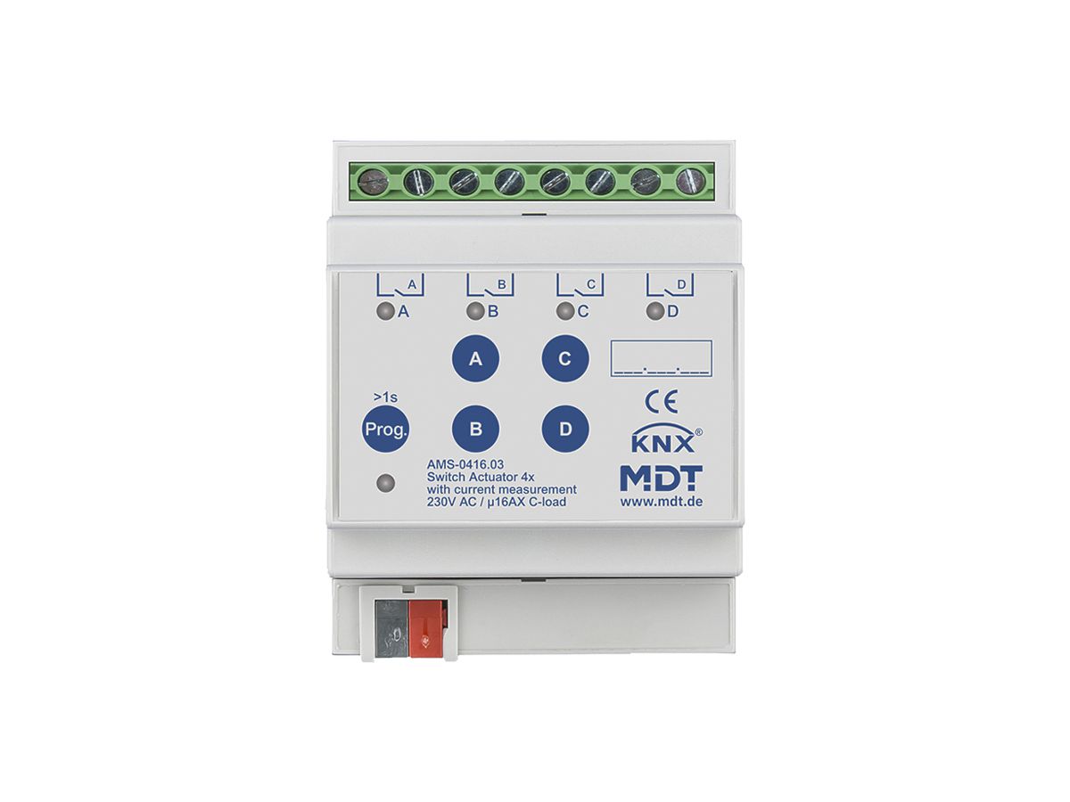 REG-Schaltaktor KNX MDT AMS-0416.03 4-Kan 16A 230VAC 4TE