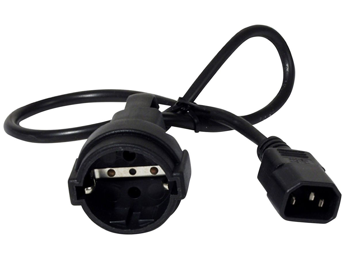 Kabel 10A 230V 1 Ader Schutzkontaktstecker (Typ F) Gerätestecker 0.6m sz