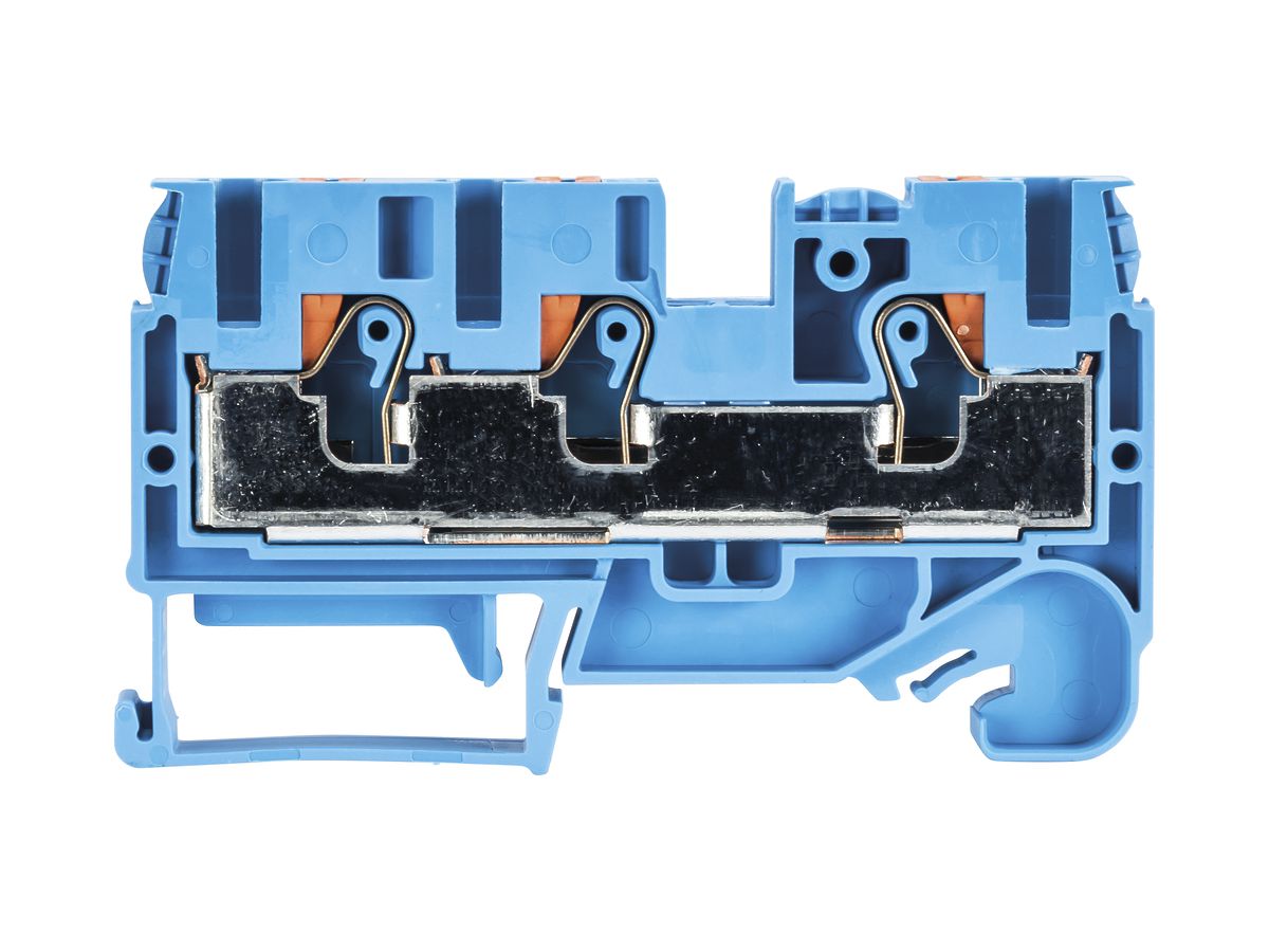 Durchgangs-Reihenklemme WTP 0.2…10mm² 57A 1000V 3×Steck.1 Et.Hutschiene TH35 hbl