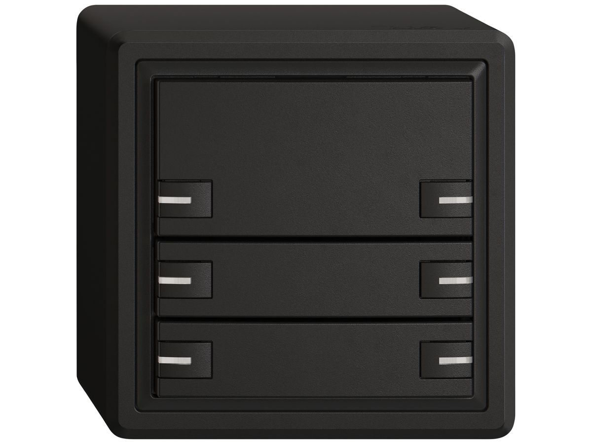 AP-KNX-Taster RGB EDIZIO.liv SNAPFIX® Temperaturfüh.RGB-LED 6×T 1-Tbed.sz