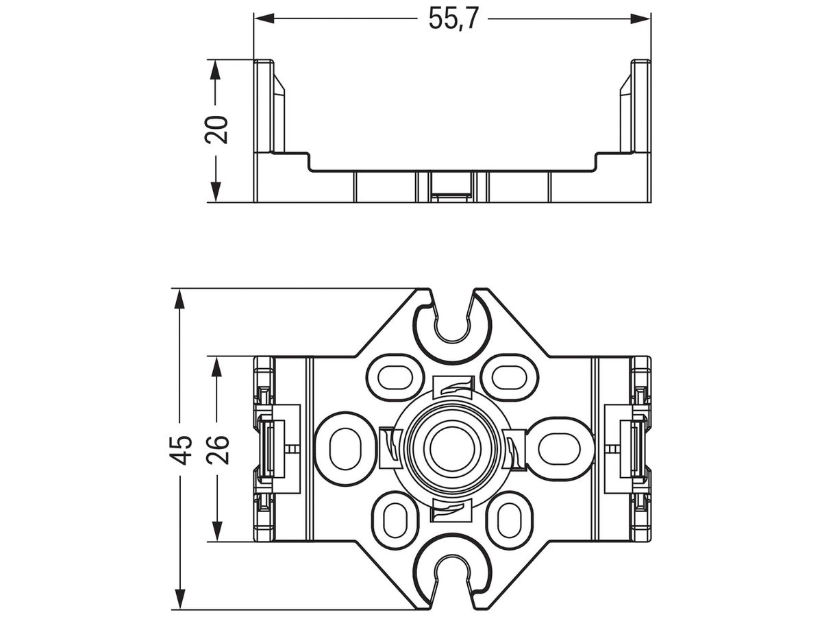Montageplatte WAGO für Verteler weiss