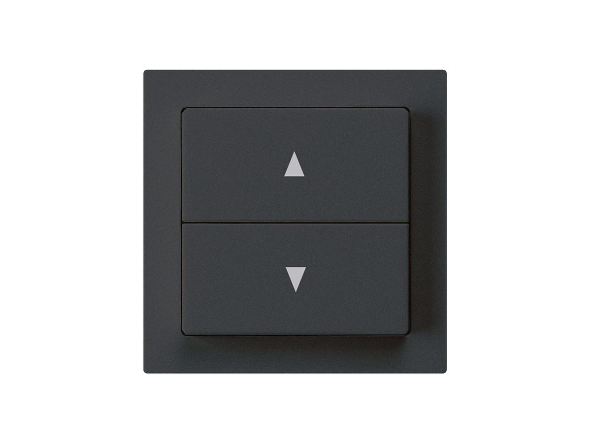 Frontset kallysto 60×60 schwarz für Storenschalter/Taster 2-fach