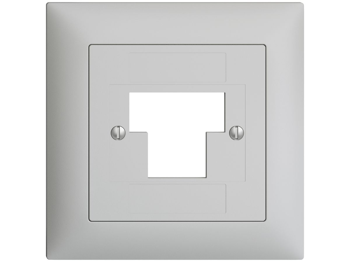 Frontset EDIZIOdue hellgrau 88×88mm 1×TT 2×RJ45