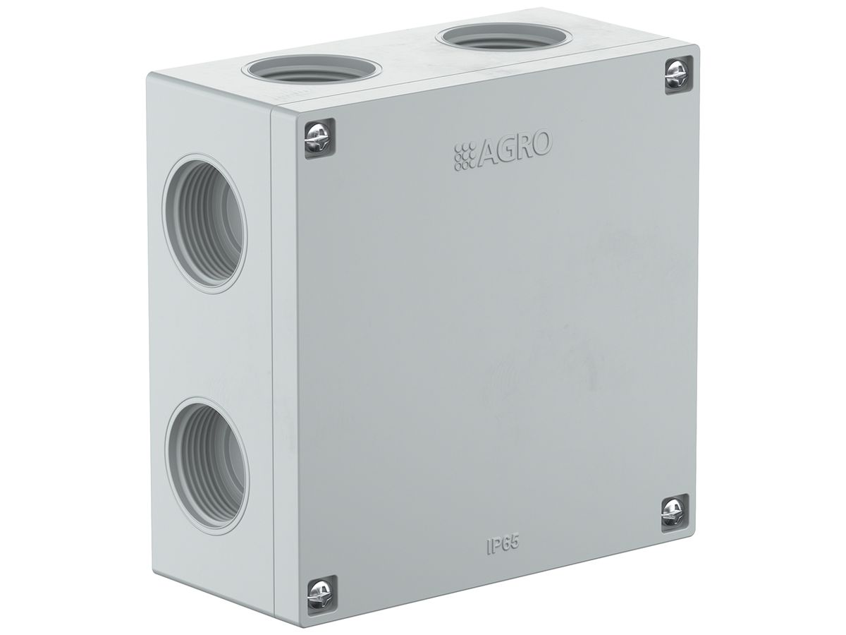 AP-Abzweigdose AGRO IP65, leer, grau, 105×105×50mm, ohne Klemmen