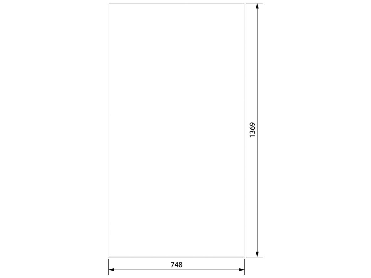 Tür links Hager Univers 748×1369×12mm IP54 weiss