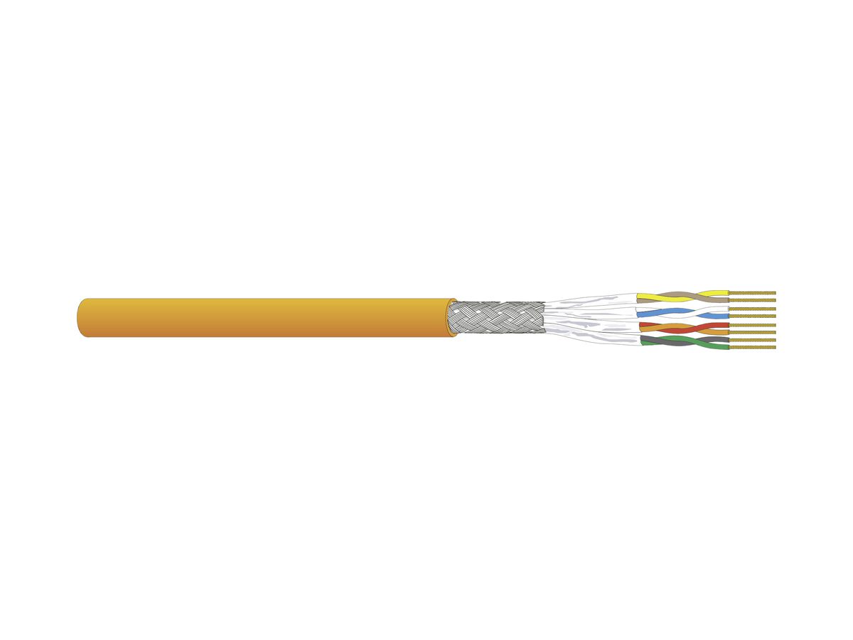 Datenkabel Dätwyler CU 7702 4P flex S/FTP, Kat.7A LSZH Eca 1000m orange