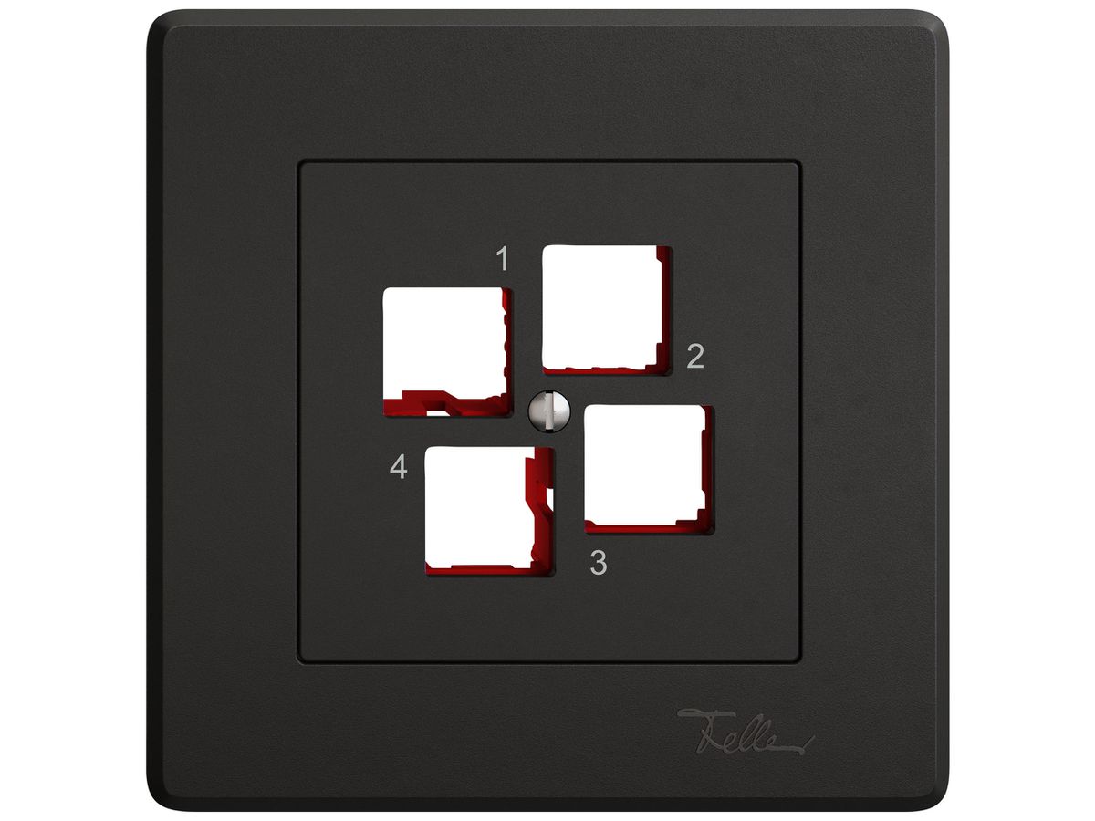 UP-Montageset EDIZIO.liv EASYNET S-One SNAPFIX® gerade 4×RJ45 sz