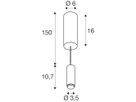 LED-Pendelleuchte SLV LALU 9.5W 680lm 3000K DIM Ø34.5mm schwarz