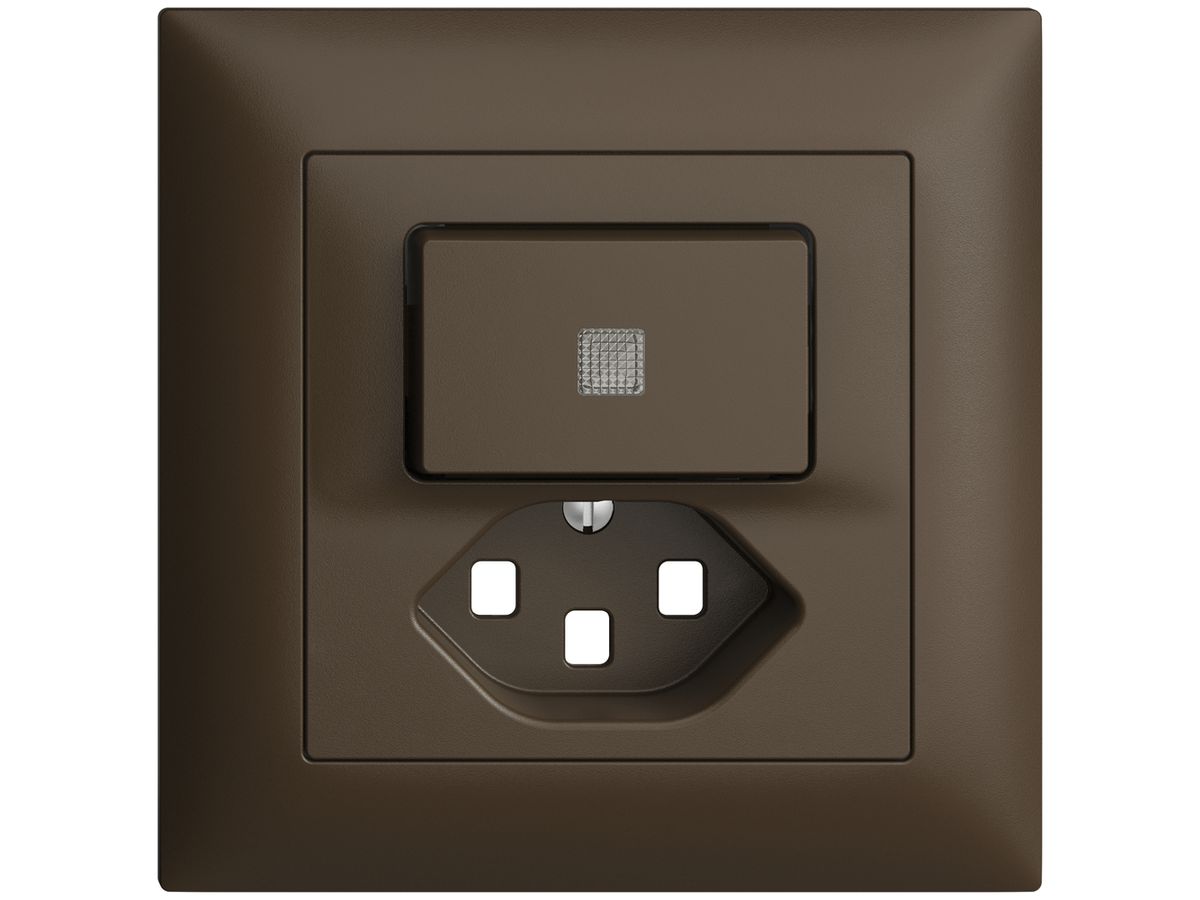 UP-Frontset EDIZIOdue T23 coffee 88×88mm mit Linse für Kleinkombi