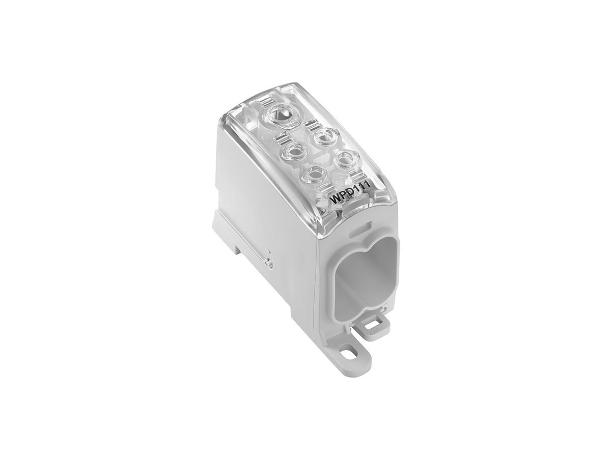 Verteilerblock WM WPD 111 1×95/4×35mm² 232A 1000V TS35 lichtgrau