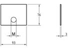 Abdeckplatte R&S 3×93×76mm ungebohrt, grau